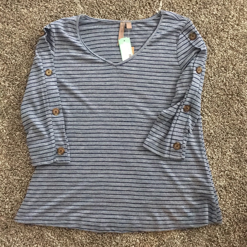NWT Brina & Em 3/4 sleeve striped top stitch fix